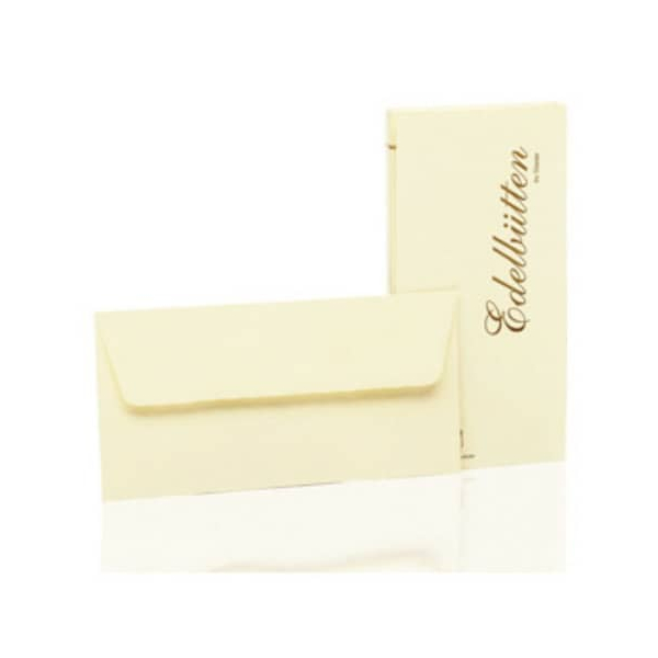 10 Stück Rössler Designbriefumschlag Edelbütten 2032388803, Din Lang, nassklebend, 100g, ivory 4014969258033 Rössler 20 Stück
