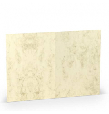 Blanko-Grußkarten 1103072006 DIN B6  Hoch doppelt 240mm x 169mm (BxH) 220g planliegend chamois marmora
