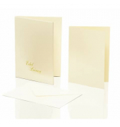 Blanko-Grußkarten 2234705802 A5 Leinen ivory