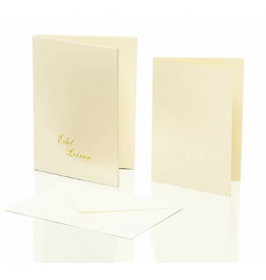 Blanko-Grußkarten 2234705802 A5 Leinen ivory
