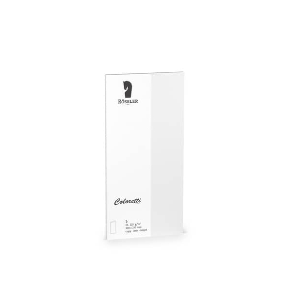 10 Stück Rössler Blanko-Grußkarten 220703509 DIN lang 20cm x 210mm (BxH) 225g weiß 4014969497869 Rössler 5 Stück