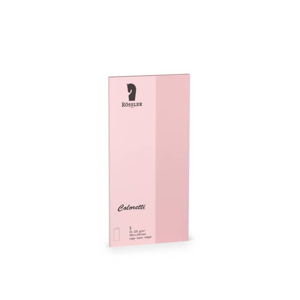 10 Stück Rössler Blanko-Grußkarten 220703523 DIN lang 20cm x 210mm (BxH) 225g rosa 4014969498163 Rössler 5 Stück