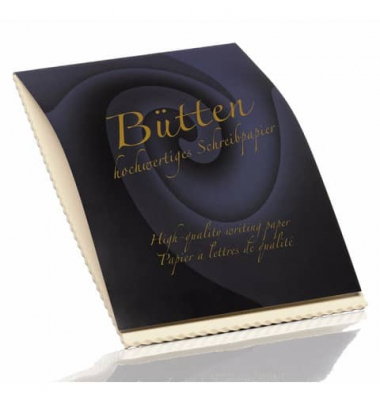 Briefblock 20201940 B&uuml;tten, ohne, Lineatur 20 / blanko, A4, 80g, schwarz, 50 Blatt
