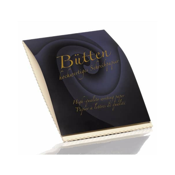 10 Stück Rössler Briefblock 20201940 Bütten, ohne, Lineatur 20 / blanko, A4, 80g, schwarz, 50 Blatt 4014969515471 Rössler