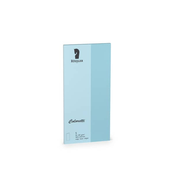 10 Stück Rössler Blanko-Grußkarten 220703517 DIN lang 20cm x 210mm (BxH) 225g himmelblau 4014969517765 Rössler 5 Stück