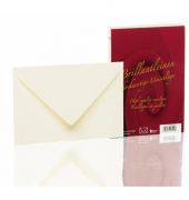 Designbriefumschlag Brillantleinen 20211834, C6, nassklebend, 100g, ivory