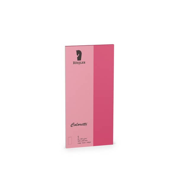 10 Stück Rössler Blanko-Grußkarten 220703554 DIN lang 20cm x 210mm (BxH) 225g pink 4014969571491 Rössler 5 Stück