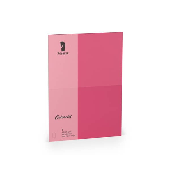 10 Stück Rössler Blanko-Grußkarten 220770554 A5 105mm x 148mm (BxH) 225g planliegend pink 4014969571958 Rössler 5 Stück