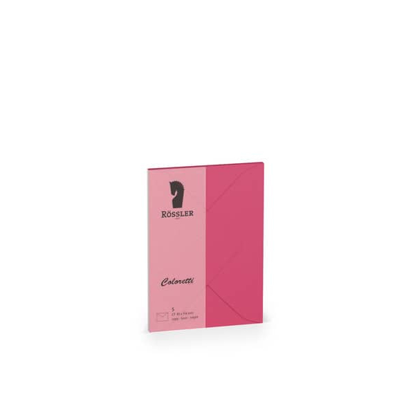 10 Stück Rössler Designbriefumschlag Coloretti 220707554, C7, nassklebend, 80g, pink 4014969573587 Rössler 5 Stück