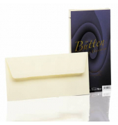Designbriefumschlag Bütten 20261940, Din Lang, nassklebend, 100g, ivory