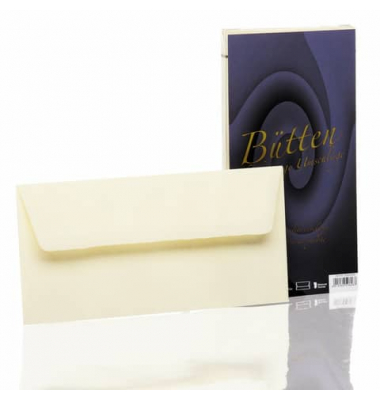 Designbriefumschlag Bütten 20261940, Din Lang, nassklebend, 100g, ivory