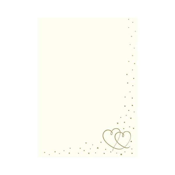 50 Stück Rössler Briefpapier 16431123800, Double Heart, A4, 100g 4014969614037 Rössler