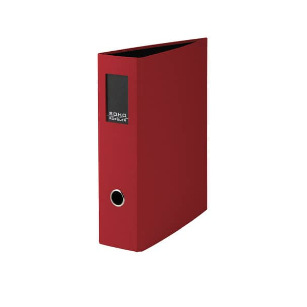 4 Stück Rössler Ordner Soho 1317452369, A4 80mm breit Karton vollfarbig rot 4014969645215 Rössler