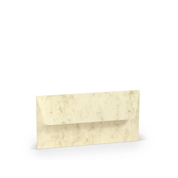 50 Stück Rössler Designbriefumschlag Paperado 16409106, Din Lang, haftklebend, 100g, chamois marmora 4014969648070 Rössler