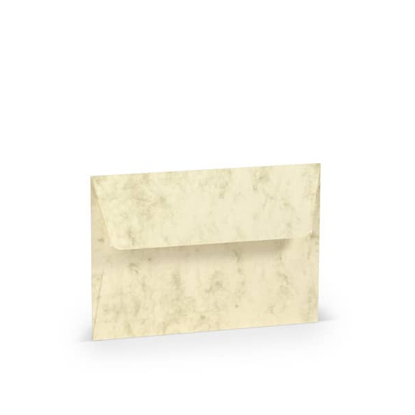 50 Stück Rössler Designbriefumschlag Paperado 16409306, B6, haftklebend, 100g, chamois marmora 4014969648995 Rössler