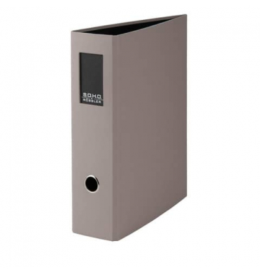 Ordner Soho 1317452499, A4 80mm breit Karton vollfarbig taupe