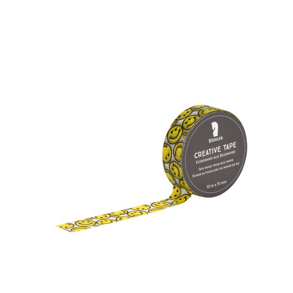 6 Stück Rössler Klebeband Creative Tape 801010520026, Smilies, 15mm x 10m, gelb transparent 4014970155048 Rössler 10 Meter