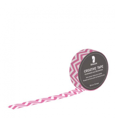 Klebeband 801010520029, mit, 15mm x 10m, pink transparent
