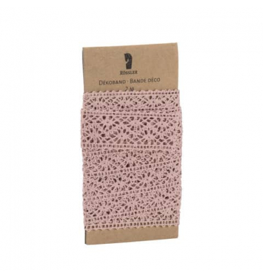Zierband 80003005001, Spitze, 2m, rose