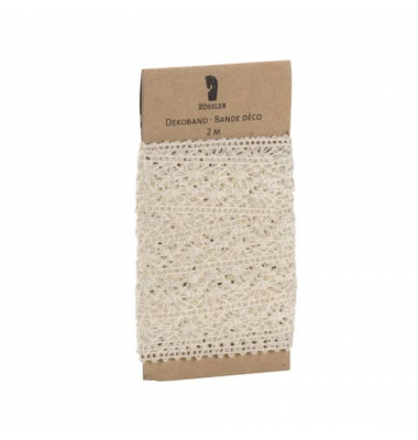 Zierband 80003005002, Spitze, 2m, creme