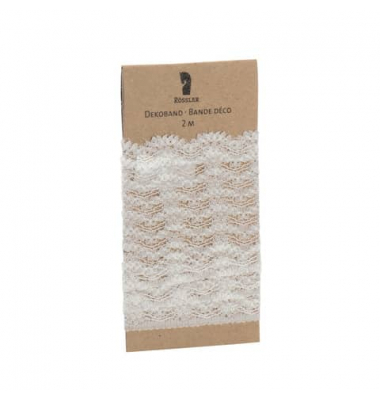 Deko-Band 80003005003, Spitze, 2m, weiß