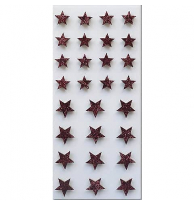 Weihnachtsetikett Glittersterne rot