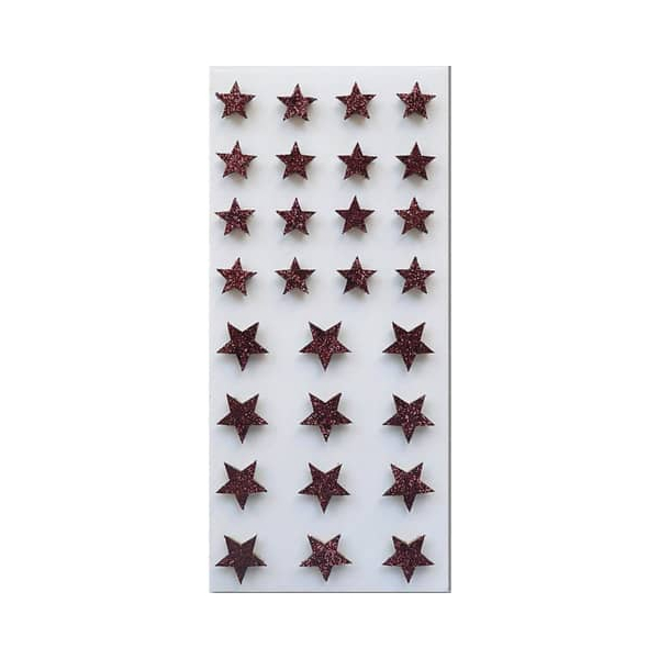 6 Stück Rössler Weihnachtsetikett Glittersterne rot 4014970223983 Rössler 24 Stück