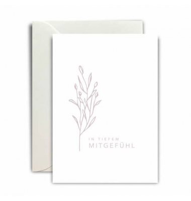 Trauerkarten 11901849013 DIN B6 (12,5 cmx17,6 cm) Bl&uuml;tenstengel/In tiefem Mitgef&uuml;hl