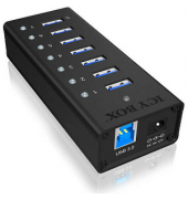 Hub 7-Port IcyBox USB 3.0 IB-AC618 Aluminium Gehäuse