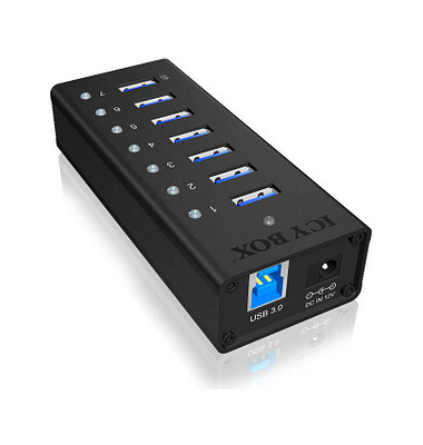 Hub 7-Port IcyBox USB 3.0 IB-AC618 Aluminium Gehäuse