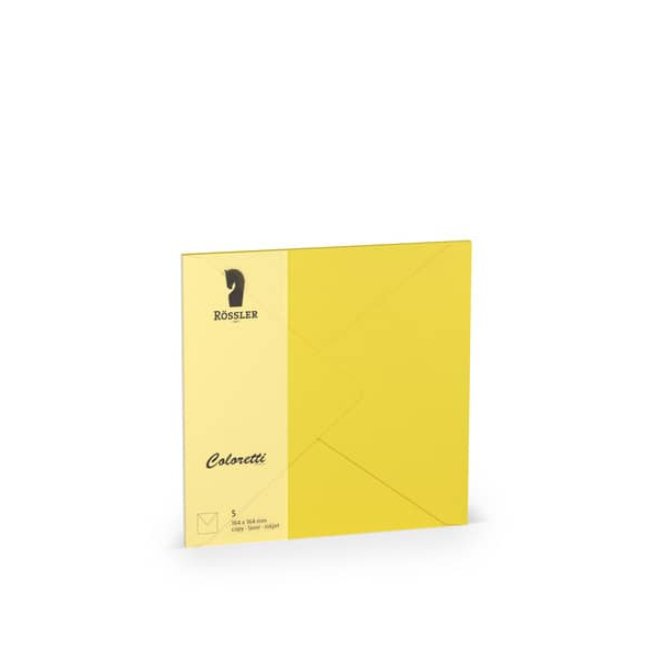 10 Stück Rössler Designbriefumschlag Coloretti 220740543, quadratisch, nassklebend, 80g, gold 4014969606087 Rössler 5 Stück