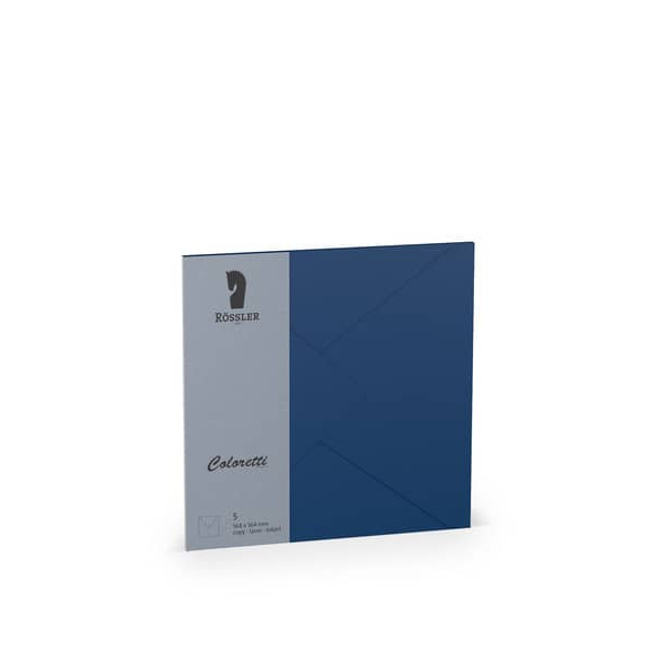 10 Stück Rössler Designbriefumschlag Coloretti 220740590, quadratisch, nassklebend, 80g, jeans 4014969606124 Rössler 5 Stück