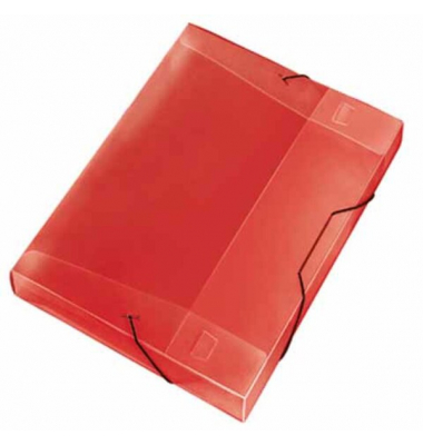 Heftbox Crystal 4443220, A4 rot, 3cm F&uuml;llh&ouml;he, Kunststoff
