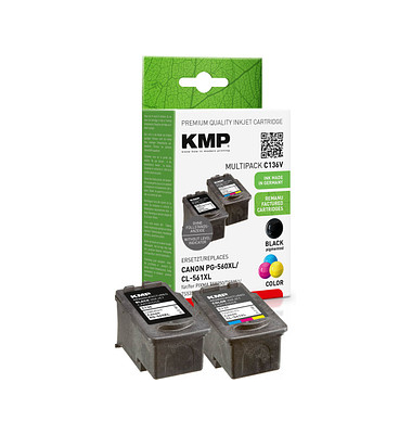 2 KMP C136V schwarz, color Tintenpatronen ersetzen Canon PG560XLCL561XL