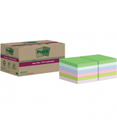 Haftnotizen 622 RSS12COL, Super Sticky Recycling Notes, 48x48mm, farbig sortiert (blau/rosa/gr&uuml;n/flieder/mint), quadratisch