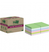 Haftnotizen 654 RSS12COL, Super Sticky Recycling Notes, 76x76mm, farbig sortiert (denimblau/rosa/limonengr&uuml;n/flieder/gr&uuml;n/mint),