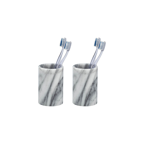 4008838332634 - Zahnputzbecher Onyx 2er Set Marmor Grau Marmor weiß - grau - Wenko 4008838332634 - Zahnputzbecher Onyx 2er Set Marmor Grau Marmor weiß - grau - Wenko