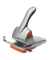 Registraturlocher HDC65 20922603, silber/orange, bis 6,5mm 65 Blatt, mit Anschlagschiene
