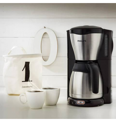 Kaffeemaschine Caf&eacute; Gaia HD7548/20, schwarz/silber, 1000 Watt, 10-15 Tassen