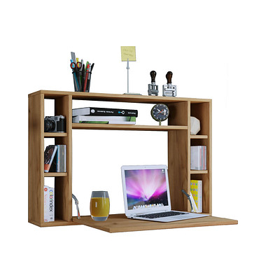 Wandschreibtisch Wandila 916937, 60cm (H), 90x20/67cm (BxT), rechteckig, eiche / eiche