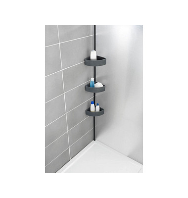 Teleskop-Duschregal Villata schwarz 28,0 x 20,5 x 78,0-275,0 cm