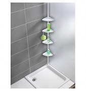 Teleskop-Duschregal Compact weiß 26,0 x 19,5 x 78,0-275,0 cm