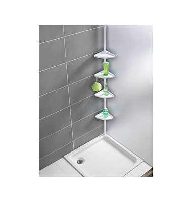 Teleskop-Duschregal Compact weiß 26,0 x 19,5 x 78,0-275,0 cm