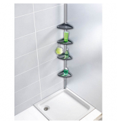 Teleskop-Duschregal Compact silber 26,0 x 19,5 x 78,0-275,0 cm