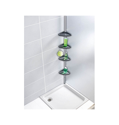 Teleskop-Duschregal Compact silber 26,0 x 19,5 x 78,0-275,0 cm