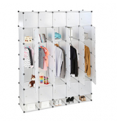 Kleiderschrank transparent 20 Fachböden 180,0 x 46,5 x 234,0 cm