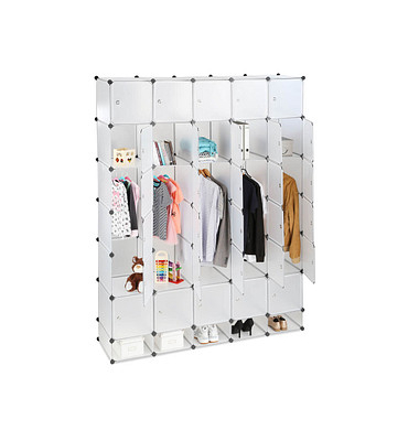 Kleiderschrank transparent 20 Fachböden 180,0 x 46,5 x 234,0 cm