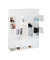 Kleiderschrank weiß, transparent 28 Fachböden 180,0 x 46,5 x 234,0 cm