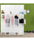 Kleiderschrank weiß, transparent 28 Fachböden 180,0 x 46,5 x 234,0 cm
