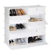 Schuhschrank weiß 10 Fachböden 94,0 x 36,5 x 90,0 cm